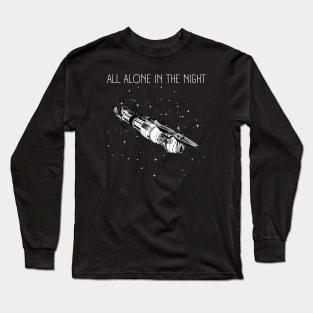 All Alone in the Night - Space Station - Black - Sci-Fi Long Sleeve T-Shirt